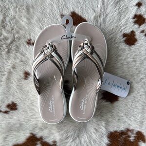Cloudsteppers by Clarks Tan and Cream Sandals